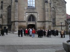 André Odeblom outside the Stiftskirche in Stuttgart
