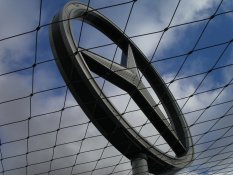The Mercedes star on top of the Hauptbahnhof in Stuttgart