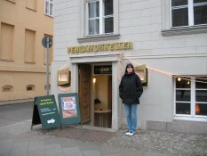 Lizette Nilsson outside a restaurant