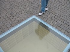 Empty bookshelves in Bebelplatz