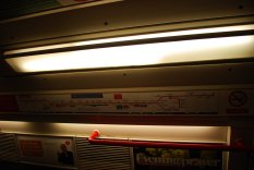 Inside a Central Line Train in Bank Tube Station